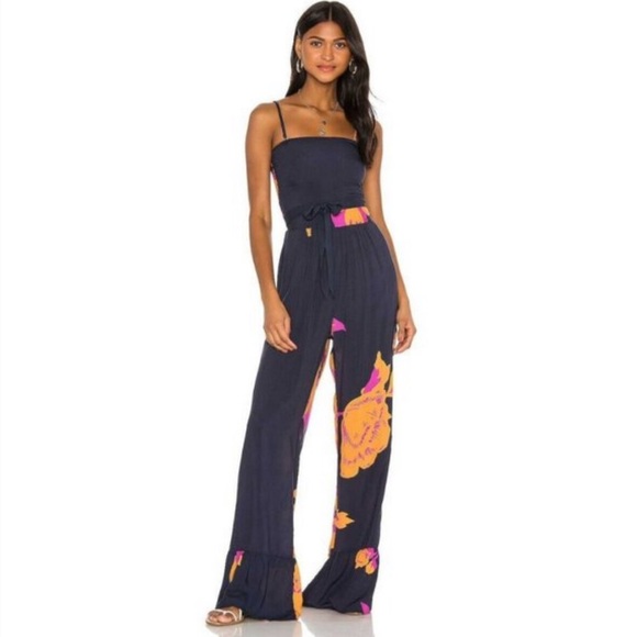 Maaji Convertible Smocked Back Waist Tie Jumpsuit M NWT - Picture 2 of 12